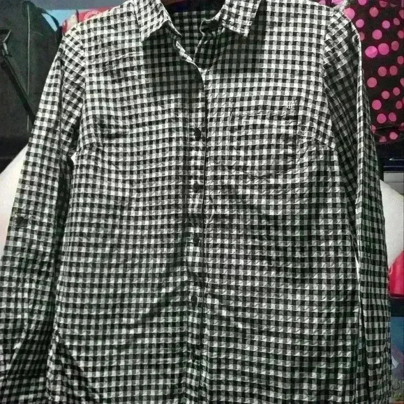 Tommy Hilfiger black and white checked shirt button down size S - Picture 6 of 8